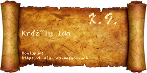 Krály Ida névjegykártya